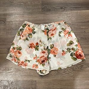 White flowery mumu shorts